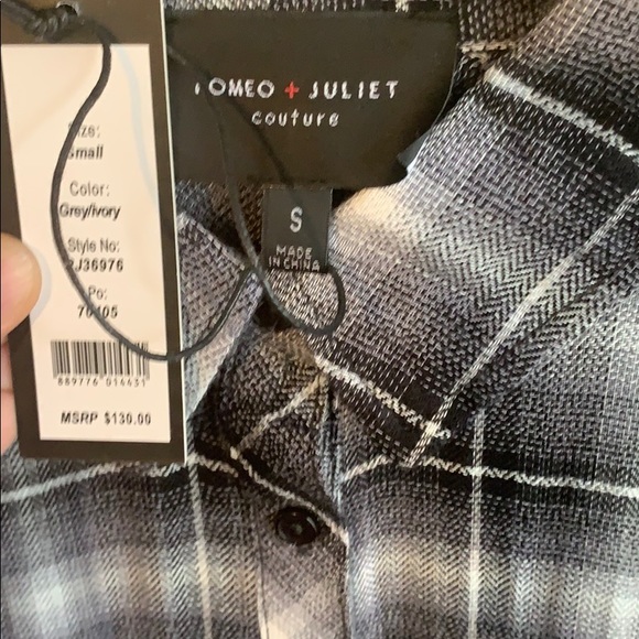 Romeo & Juliet Couture Plaid Shirt NWT - Picture 2 of 5